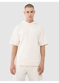 Męska bluza dresowa z krótkim rękawem 4F 4FRSS25TSWSM2145 - biała ze sklepu Sportstylestory.com w kategorii Bluzy męskie - zdjęcie 184004972