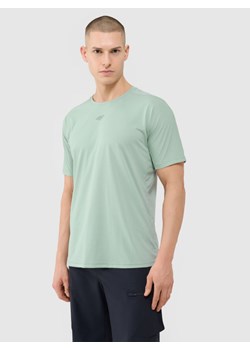 Męska koszulka kolarska 4F 4FWSS25TFTSM1434 - zielona ze sklepu Sportstylestory.com w kategorii T-shirty męskie - zdjęcie 184005024
