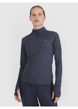 Damski longsleeve do biegania 4F 4FWSS25TFLOF329 - granatowy ze sklepu Sportstylestory.com w kategorii Bluzki damskie - zdjęcie 184005433