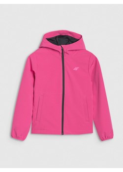 Dziewczęcy softshell 4F 4FJWSS25TSOFF305 - różowy ze sklepu Sportstylestory.com w kategorii Kurtki dziewczęce - zdjęcie 184005454
