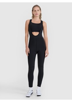 Damskie legginsy kolarskie z szelkami 4F 4FWSS25TFTIF331 - czarne ze sklepu Sportstylestory.com w kategorii Spodnie damskie - zdjęcie 184005632