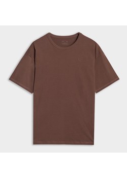 T-shirt oversize uniseks 4F 4FWSS25TTSHU1972 - brązowy ze sklepu Sportstylestory.com w kategorii T-shirty męskie - zdjęcie 184005711