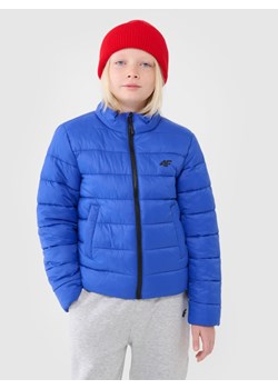 Chłopięca kurtka puchowa pikowana 4F 4FJWSS25TDJAM520 - niebieska ze sklepu Sportstylestory.com w kategorii Kurtki chłopięce - zdjęcie 184005991