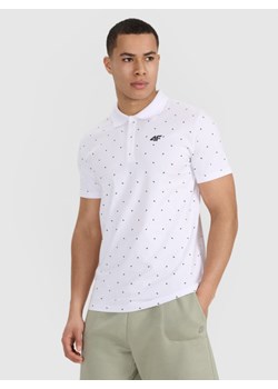 Męska koszulka polo z nadrukiem 4F 4FRSS25TPTSM634 - biała ze sklepu Sportstylestory.com w kategorii T-shirty męskie - zdjęcie 184006093