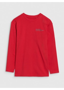 Chłopięcy longsleeve z nadrukiem 4F 4FJRSS25TLONM538 - czerwony ze sklepu Sportstylestory.com w kategorii T-shirty chłopięce - zdjęcie 184006220