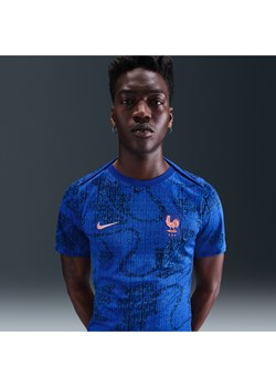 Męska przedmeczowa koszulka piłkarska z krótkim rękawem Nike Dri-FIT FFF Academy Pro - Niebieski ze sklepu Nike poland w kategorii T-shirty męskie - zdjęcie 184006970
