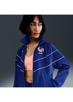 Damska kurtka piłkarska z tkaniny z ochroną przed promieniowaniem UV Nike FFF Windrunner - Niebieski ze sklepu Nike poland w kategorii Kurtki damskie - zdjęcie 184006990