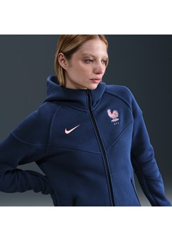 Damska piłkarska bluza dzianinowa z kapturem i zamkiem na całej długości Nike FFF Tech Windrunner - Niebieski ze sklepu Nike poland w kategorii Bluzy damskie - zdjęcie 184007043