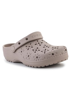 Klapki Crocs Classic Floral Cut Out Clog 210927-214 beżowy ze sklepu ButyModne.pl w kategorii Klapki damskie - zdjęcie 184008653