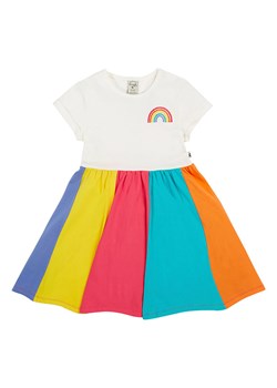 Frugi Sukienka &quot;Rainbow&quot; w kolorze białym ze wzorem ze sklepu Limango Polska w kategorii Sukienki dziewczęce - zdjęcie 184009514