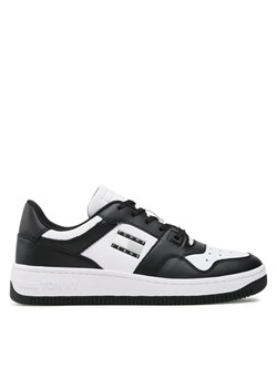 Sneakersy Tommy Jeans Basket Leather EM0EM01165 Czarny ze sklepu eobuwie.pl w kategorii Buty sportowe męskie - zdjęcie 184009610