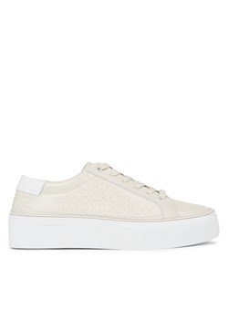 Calvin Klein Sneakersy Flatform Cupsole Lace Up-Epi Mn HW0HW01670 Biały ze sklepu MODIVO w kategorii Trampki damskie - zdjęcie 184009934