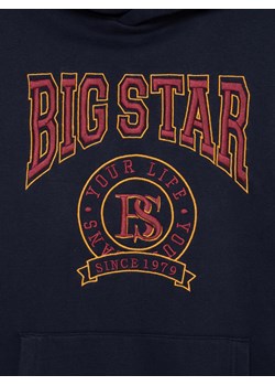 Bluza chłopięca z kapturem z haftem granatowa Liron 403 ze sklepu Big Star w kategorii Bluzy chłopięce - zdjęcie 184010202