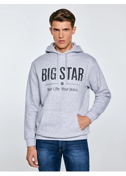 Bluza męska z kapturem z logo BIG STAR szara Ashlyno 901 ze sklepu Big Star w kategorii Bluzy męskie - zdjęcie 184010204