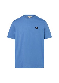 Calvin Klein Jeans Koszulka męska Mężczyźni Bawełna niebieski jednolity ze sklepu vangraaf w kategorii T-shirty męskie - zdjęcie 184010334