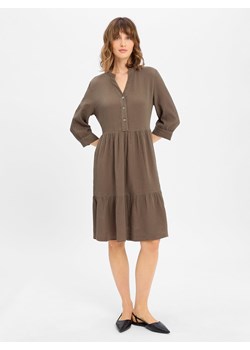 Opus Sukienka damska - Wólka Kobiety Bawełna trzcinowy jednolity ze sklepu vangraaf w kategorii Sukienki - zdjęcie 184010391