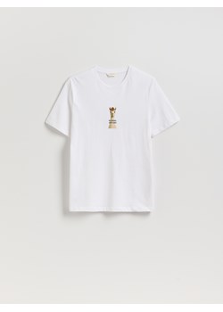 Reserved - T-shirt regular z nadrukiem - biały ze sklepu Reserved w kategorii T-shirty męskie - zdjęcie 184010612