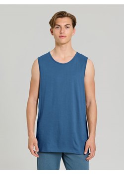 Sinsay - Bawełniany tank top basic - niebieski ze sklepu Sinsay w kategorii T-shirty męskie - zdjęcie 184011261