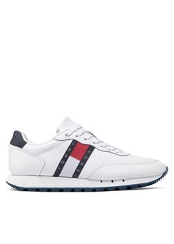 Sneakersy Tommy Jeans Leather Runner EM0EM00898 Biały ze sklepu eobuwie.pl w kategorii Buty sportowe męskie - zdjęcie 184011481