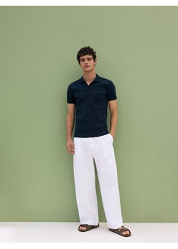 Reserved - Koszulka polo slim - granatowy ze sklepu Reserved w kategorii T-shirty męskie - zdjęcie 184014574