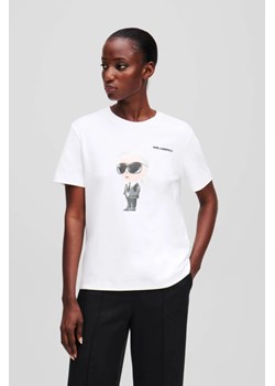 KARL LAGERFELD Biały t-shirt damski Ikon Aquarelle K, Rozmiar XS ze sklepu outfit.pl w kategorii Bluzki damskie - zdjęcie 184014823