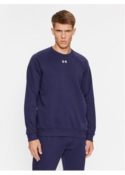 Under Armour Bluza Ua Rival Fleece Crew 1379755 Granatowy Loose Fit ze sklepu MODIVO w kategorii Bluzy męskie - zdjęcie 184016234