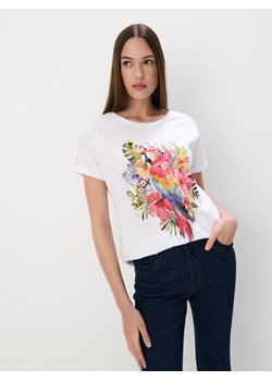 Mohito - T-shirt z nadrukiem - biały ze sklepu Mohito w kategorii Bluzki damskie - zdjęcie 184017484