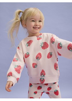 Reserved - Bawełniana bluza we wzór - pastelowy róż ze sklepu Reserved w kategorii Bluzy dziewczęce - zdjęcie 184017770