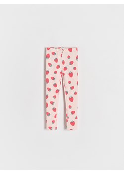 Reserved - Bawełniane legginsy we wzory - pastelowy róż ze sklepu Reserved w kategorii Spodnie dziewczęce - zdjęcie 184017972