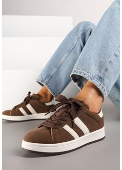 Brązowe Sneakersy Ozdobione Paskami Dolirenna ze sklepu renee.pl w kategorii Buty sportowe damskie - zdjęcie 184018652