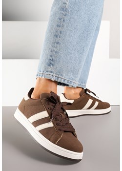 Brązowe Sneakersy z Ozdobnymi Paskami Doloreth ze sklepu born2be.pl w kategorii Buty sportowe damskie - zdjęcie 184019060