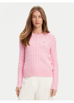 Tommy Hilfiger Kardigan WW0WW46514 Różowy Regular Fit ze sklepu MODIVO w kategorii Swetry damskie - zdjęcie 184019272
