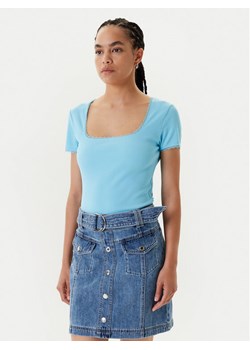 Morgan T-Shirt 232-DLUBI Turkusowy Slim Fit ze sklepu MODIVO w kategorii Bluzki damskie - zdjęcie 184019322