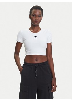 adidas T-Shirt Essentials JC9026 Biały Slim Fit ze sklepu MODIVO w kategorii Bluzki damskie - zdjęcie 184019343