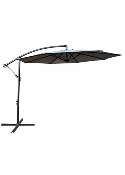 Szary okrągły parasol na taras - Sunbrella ze sklepu Edinos.pl w kategorii Parasole ogrodowe - zdjęcie 184020882