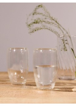 Sinsay - Ryflowane szklanki z podwójnym dnem 2 pack - biały ze sklepu Sinsay w kategorii Szklanki - zdjęcie 184021934