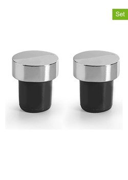 Ibili Zatyczki (2 szt.) w kolorze srebrno-czarnym do wina - wys. 3 cm ze sklepu Limango Polska w kategorii Naczynia - zdjęcie 184023142