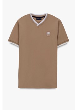 T SHIRT TENNIS CLUB 115 BEŻOWY Z BAWEŁNY TYPU PIKA ze sklepu Recman w kategorii T-shirty męskie - zdjęcie 184023943