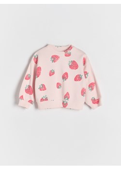 Reserved - Bawełniana bluza we wzór - pastelowy róż ze sklepu Reserved w kategorii Bluzy dziewczęce - zdjęcie 184024102
