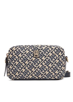 Torebka Tommy Hilfiger Th Jacquard Camera Bag AW0AW17443 Granatowy ze sklepu eobuwie.pl w kategorii Listonoszki - zdjęcie 184026021