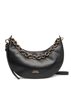 Torebka Tommy Hilfiger Moon Leather Crossover AW0AW17467 Czarny ze sklepu eobuwie.pl w kategorii Listonoszki - zdjęcie 184026064