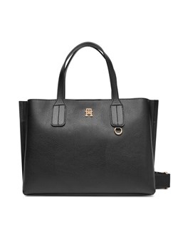 Torebka Tommy Hilfiger Th Distinct Mini Tote AW0AW17459 Czarny ze sklepu eobuwie.pl w kategorii Torby Shopper bag - zdjęcie 184026081