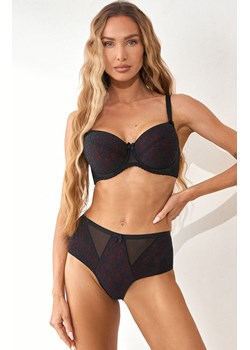 Biustonosz push-up czarno-czerwony Laila, Kolor czarno-czerwony, Rozmiar 65C, PariPari Lingerie ze sklepu Intymna w kategorii Biustonosze - zdjęcie 184026611