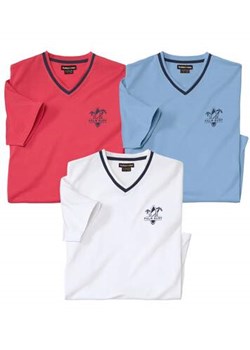Zestaw 3 koszulek z dekoltem w serek ze sklepu Atlas For Men w kategorii T-shirty męskie - zdjęcie 184029600