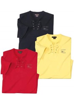 Zestaw 3 koszulek ze sznurowanym dekoltem - id: 15005181 - marki Atlas For Men - 184029610 Zestaw 3 koszulek ze sznurowanym dekoltem ze sklepu Atlas For Men w kategorii T-shirty męskie - zdjęcie 184029610