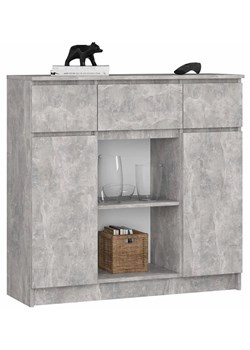 Nowoczesna komoda z szufladami oraz półkami beton F7-E25 ze sklepu Edinos.pl w kategorii Komody - zdjęcie 184030002