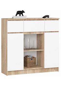 Minimalistyczna komoda do salonu dąb sonoma + biały Z4-N49 ze sklepu Edinos.pl w kategorii Komody - zdjęcie 184030011