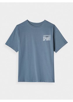 Chłopięcy t-shirt z nadrukiem 4F 4FJRSS25TTSHM2567 - granatowy ze sklepu Sportstylestory.com w kategorii T-shirty chłopięce - zdjęcie 184030612