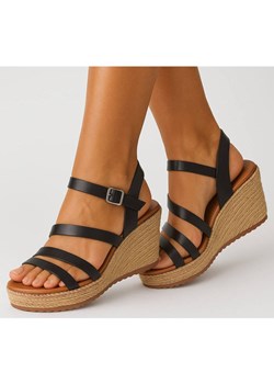 Sandały damskie na koturnie i platformie Czarne espadyle /C4-3 17832 G281/ ze sklepu Pantofelek24.pl w kategorii Espadryle damskie - zdjęcie 184031173