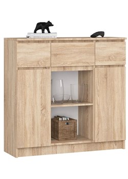 Komoda z 3 szufladami dąb sonoma K2-W25 ze sklepu Edinos.pl w kategorii Komody - zdjęcie 184032084